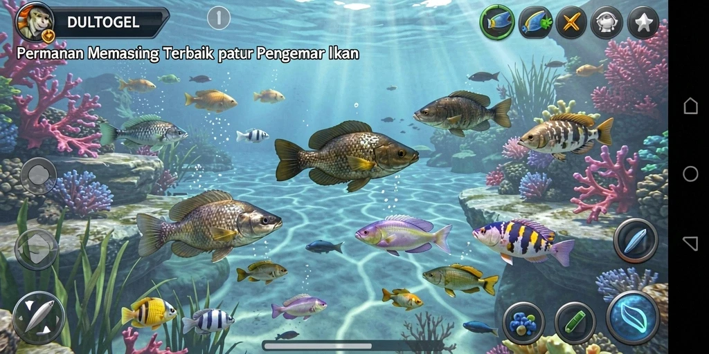 Tangkapan ikan yang memukau dalam gameplay DULTOGEL.