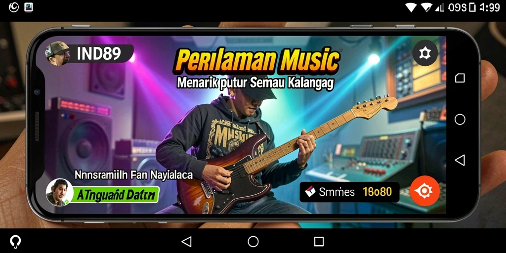 Screenshot IND89 menunjukkan momen seru gameplay musik yang menegangkan.