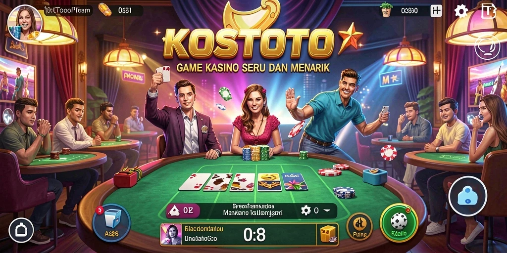 Tampilan gameplay KOSTOTO yang menakjubkan dan interaktif.