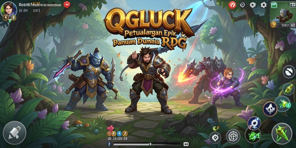 Tampilan gameplay QGLUCK menampilkan aksi seru dalam dunia RPG.