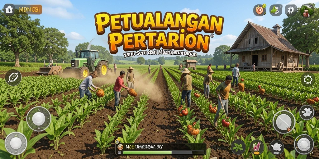 Gameplay V21 yang menarik dengan elemen pertanian.