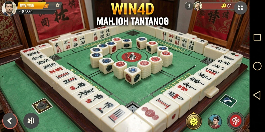 Screenshot gameplay WIN4D menampilkan keseruan permainan Mahjong yang mendebarkan.