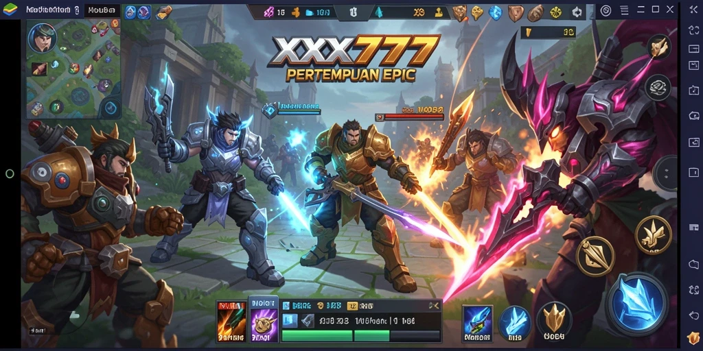 Tampilan aksi seru dan strategi dalam gameplay MOBA.
